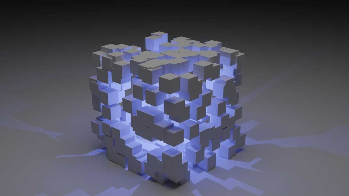 a 3d image of a cube made of cubes